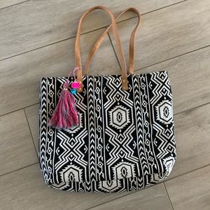 Fabric Aztec pattern bag